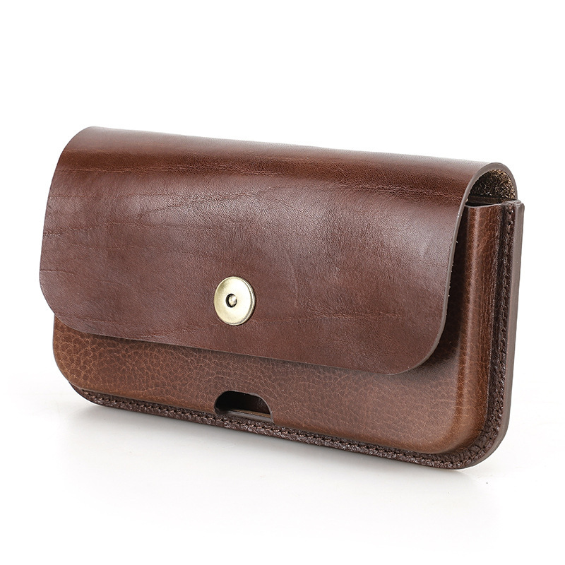 Heavy-Duty Leather Belt Bag for iPhone 16 Pro Max - 6.9" Tactical Waist Pack