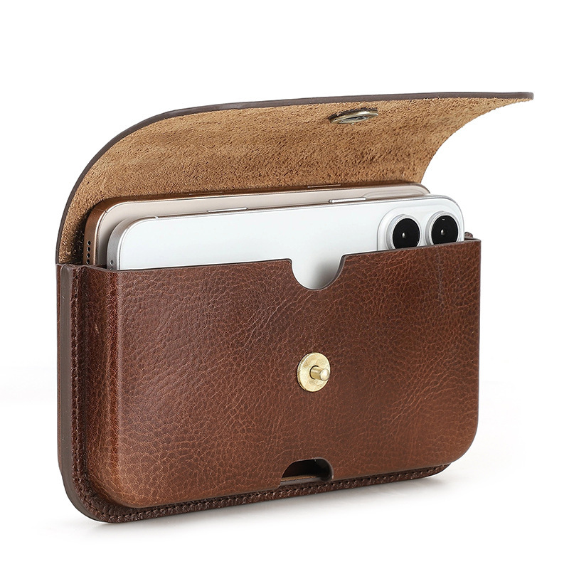 Heavy-Duty Leather Belt Bag for iPhone 16 Pro Max - 6.9" Tactical Waist Pack