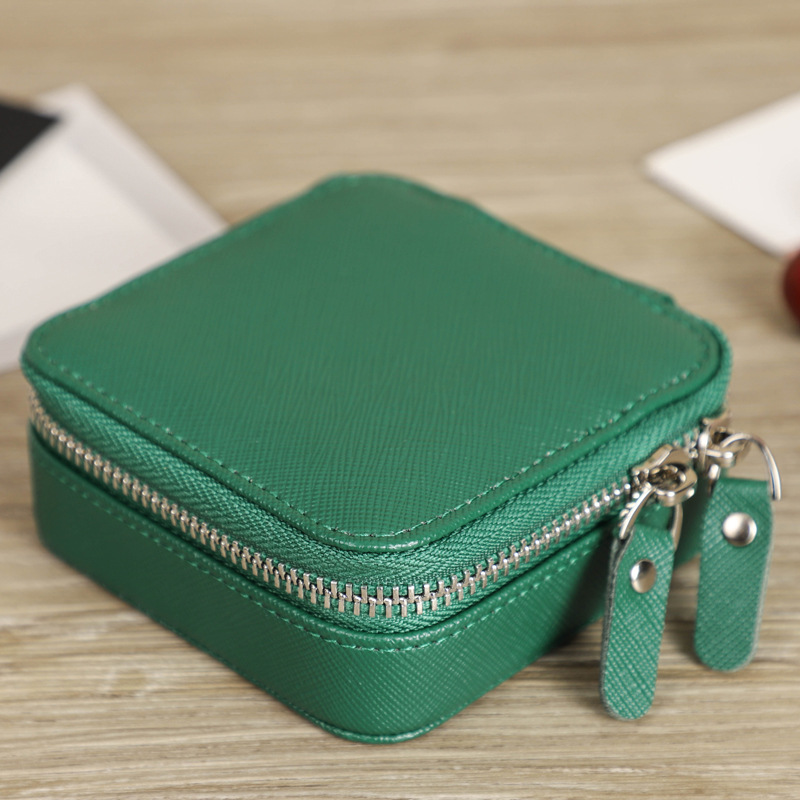  Modern Cross-Grain Leather Jewelry Box – Luxury Anniversary Gift for Her