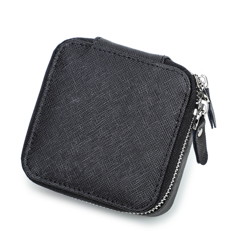 Modern Cross-Grain Leather Jewelry Box – Luxury Anniversary Gift for Her