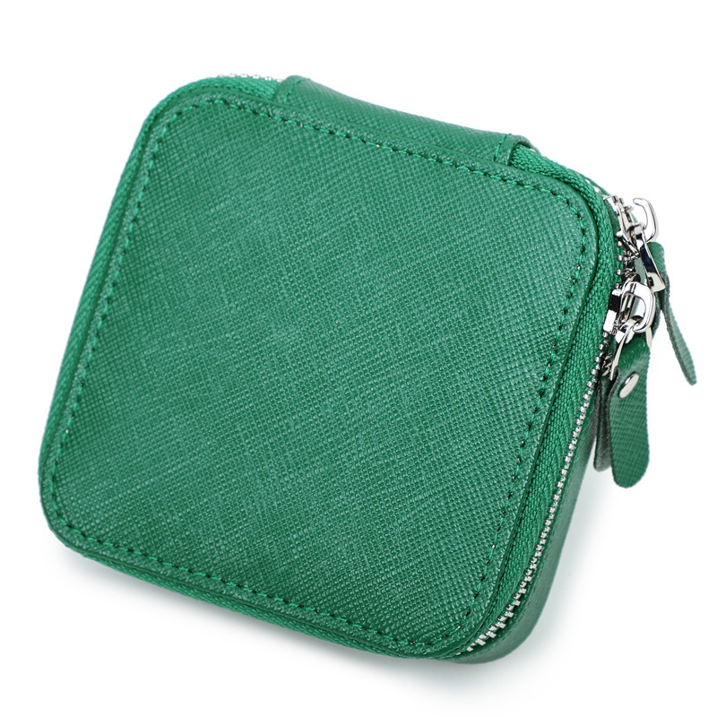 Modern Cross-Grain Leather Jewelry Box – Luxury Anniversary Gift for Her