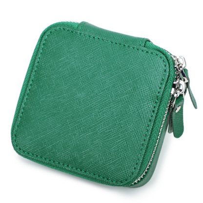 Modern Cross-Grain Leather Jewelry Box – Luxury Anniversary Gift for Her