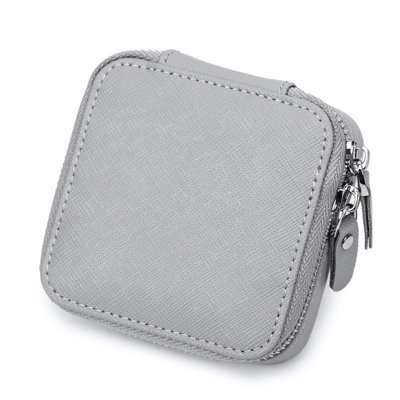 Modern Cross-Grain Leather Jewelry Box – Luxury Anniversary Gift for Her