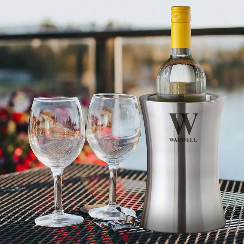 Custom Wine Chiller With Name,  Stainless Steel Wine Chiller, Best Holiday Gift for Him