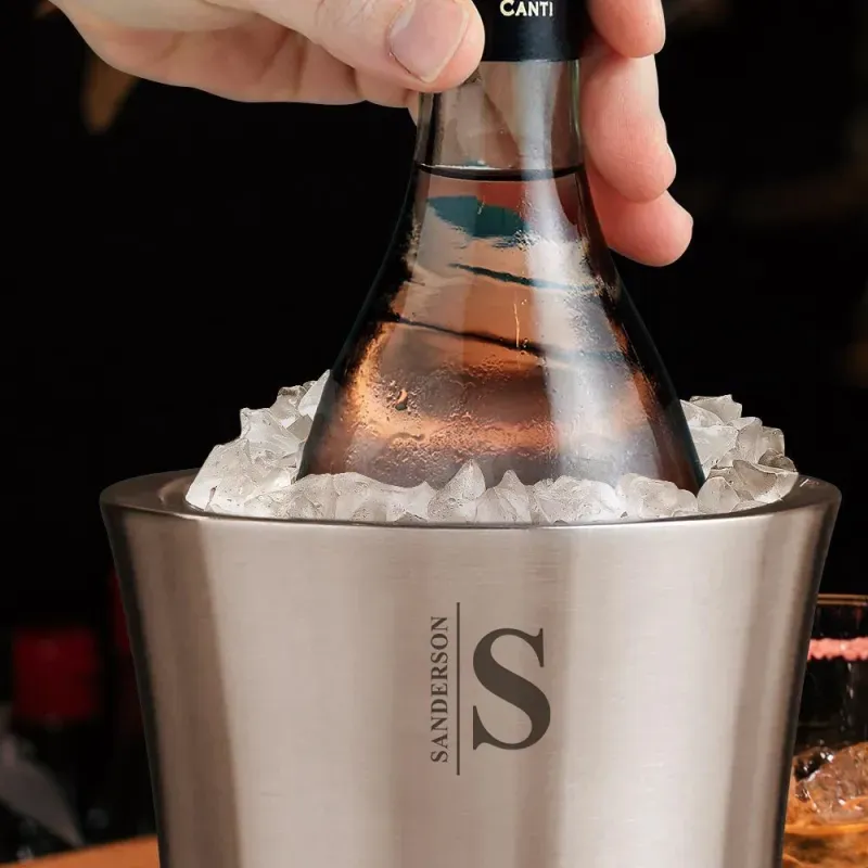 Custom Wine Chiller With Name,  Stainless Steel Wine Chiller, Best Holiday Gift for Him