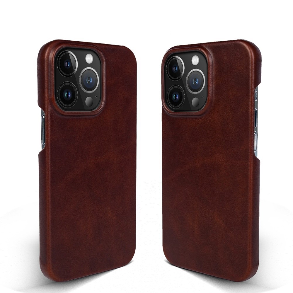 Red Premium Leather iPhone Case - Handcrafted Full Grain Cover for iPhone 15 Pro/16 Pro Max | Anti-Scratch & Plush Interior