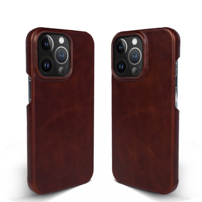 Red Premium Leather iPhone Case - Handcrafted Full Grain Cover for iPhone 15 Pro/16 Pro Max | Anti-Scratch & Plush Interior