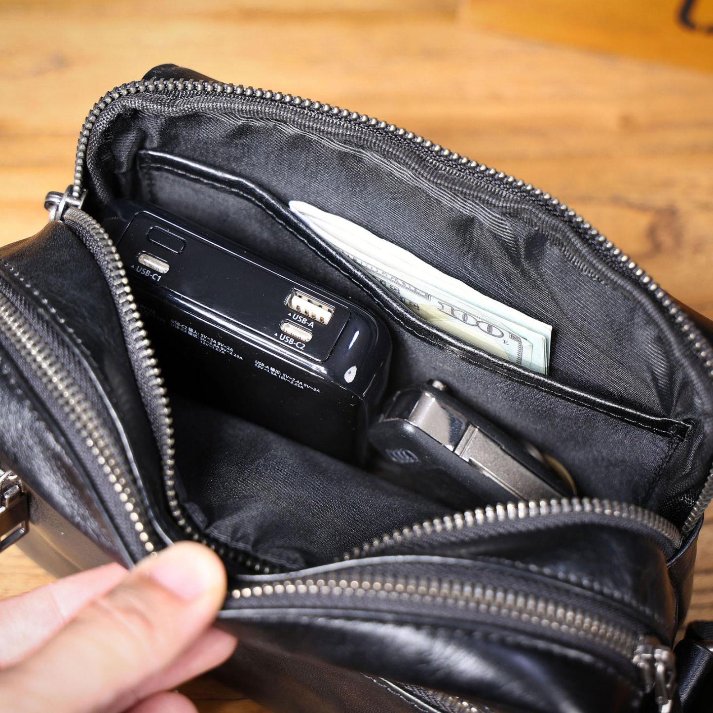 Black Crossbody Phone Bags, Leather Anniversary Gifts For Him