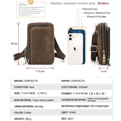 Multi-Functional Crossbody Phone Bag - 3rd Anniversary Gift with "N & D • Forever+" Engraving