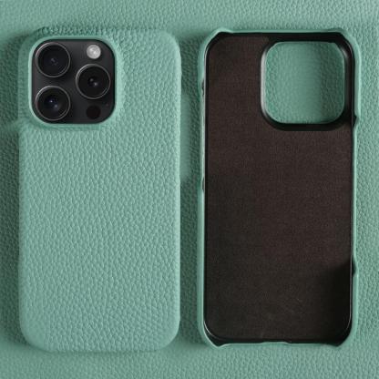 Custom Engraved Leather iPhone Cases - Personalized 3rd Anniversary Gifts with Name & Date, Premium Full-Grain Leather, Anti-Scratch & Shockproof (iPhone 16/15/14/13 Series)