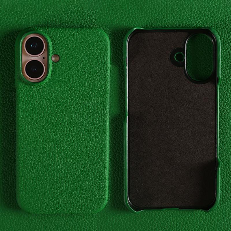 Custom Engraved Leather iPhone Cases - Personalized 3rd Anniversary Gifts with Name & Date, Premium Full-Grain Leather, Anti-Scratch & Shockproof (iPhone 16/15/14/13 Series)