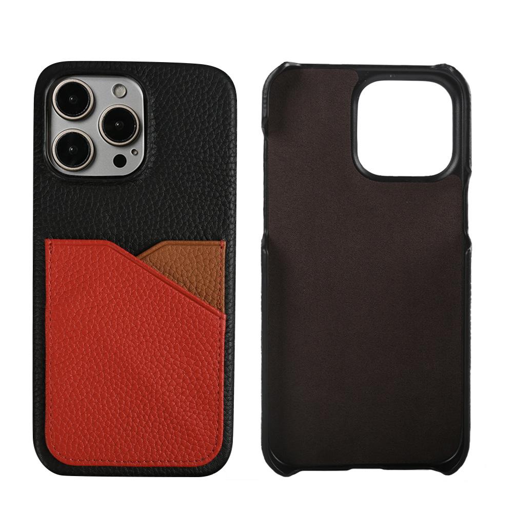 Custom Handmade Full-Grain Leather iPhone 16 Pro Max Case with Card Slot - 3rd Anniversary Gift, Engraved Luxury Protective Cover