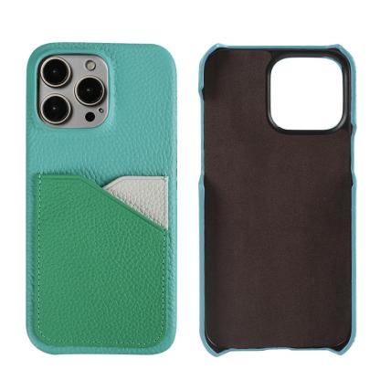 Custom Handmade Full-Grain Leather iPhone 16 Pro Max Case with Card Slot - 3rd Anniversary Gift, Engraved Luxury Protective Cover