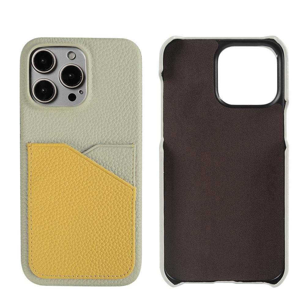 Custom Handmade Full-Grain Leather iPhone 16 Pro Max Case with Card Slot - 3rd Anniversary Gift, Engraved Luxury Protective Cover