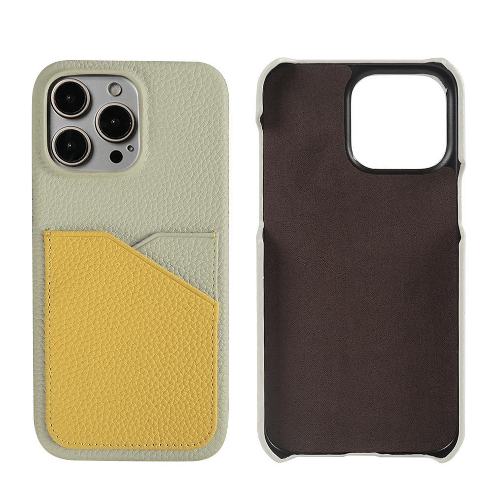 Custom Handmade Full-Grain Leather iPhone 16 Pro Max Case with Card Slot - 3rd Anniversary Gift, Engraved Luxury Protective Cover