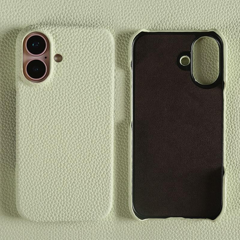 Custom Engraved Leather iPhone Cases - Personalized 3rd Anniversary Gifts with Name & Date, Premium Full-Grain Leather, Anti-Scratch & Shockproof (iPhone 16/15/14/13 Series)