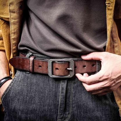 Playful 3rd Anniversary Leather Belt - "Think of Me" Husband Gift with Private Humor
