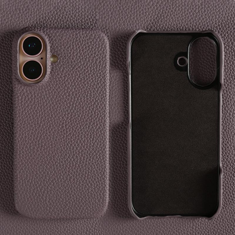 Custom Engraved Leather iPhone Cases - Personalized 3rd Anniversary Gifts with Name & Date, Premium Full-Grain Leather, Anti-Scratch & Shockproof (iPhone 16/15/14/13 Series)
