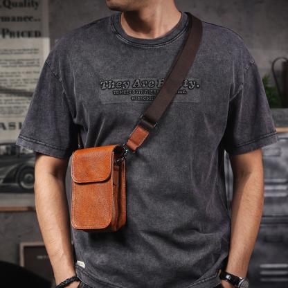 Mini Crossbody Phone Bag - Leather Anniversary Gift with "N & D • 1095 Days+" Engraving