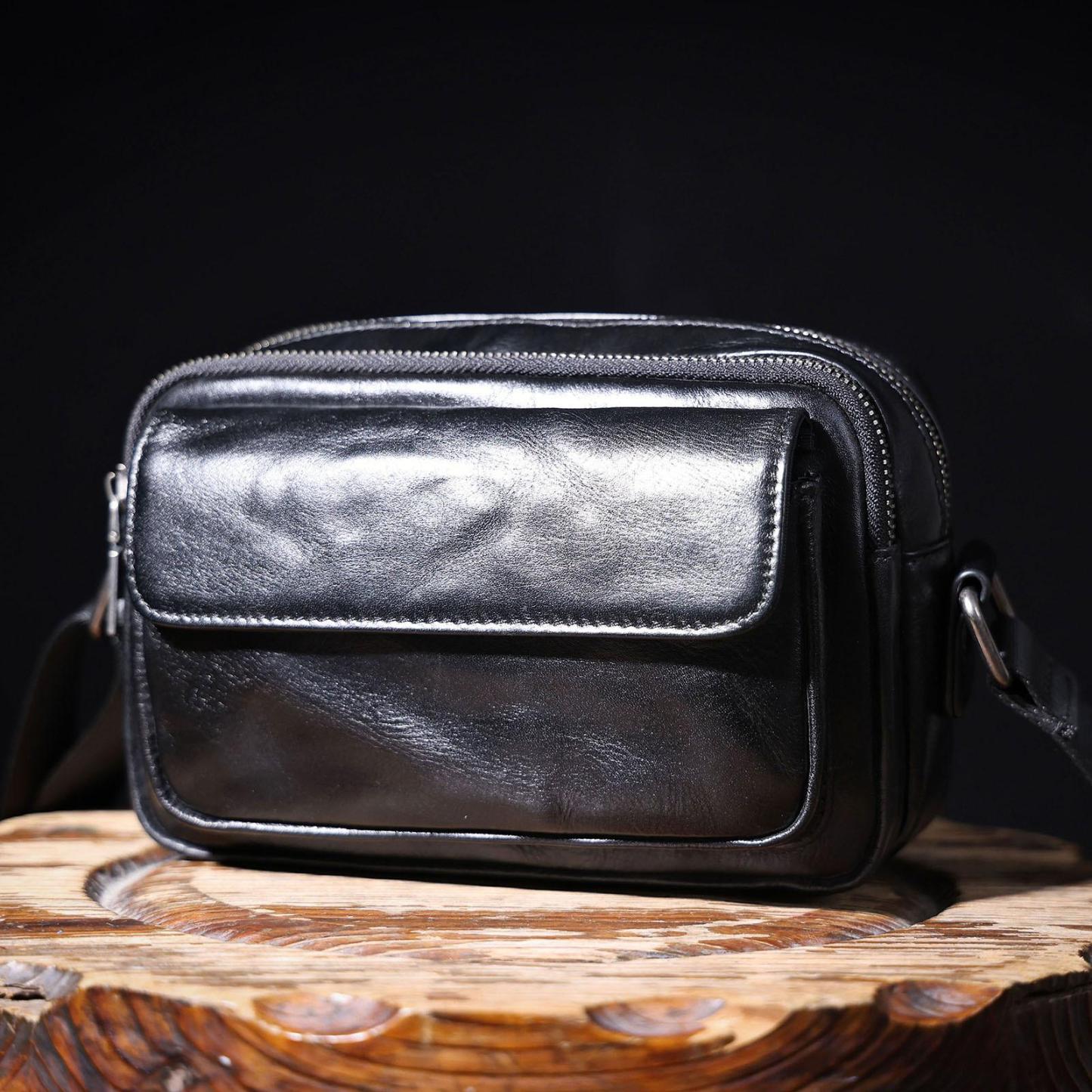 Black Crossbody Phone Bags, Leather Anniversary Gifts For Him