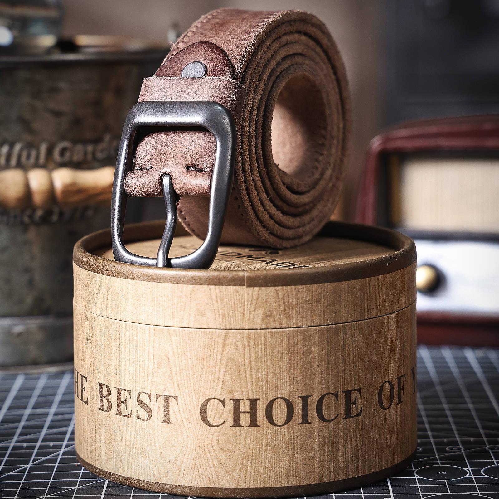 Vintage Men's Leather Belt, Handcrafted Genuine Leather Belt