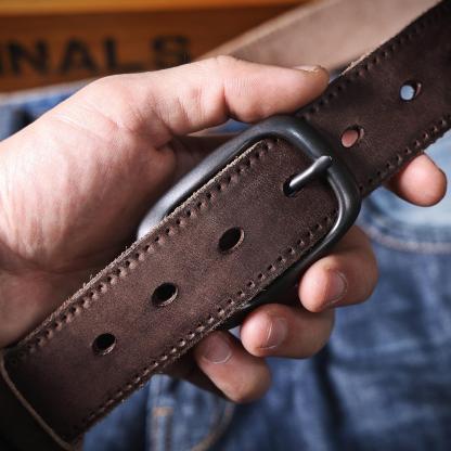 Vintage Men's Leather Belt, Handcrafted Genuine Leather Belt