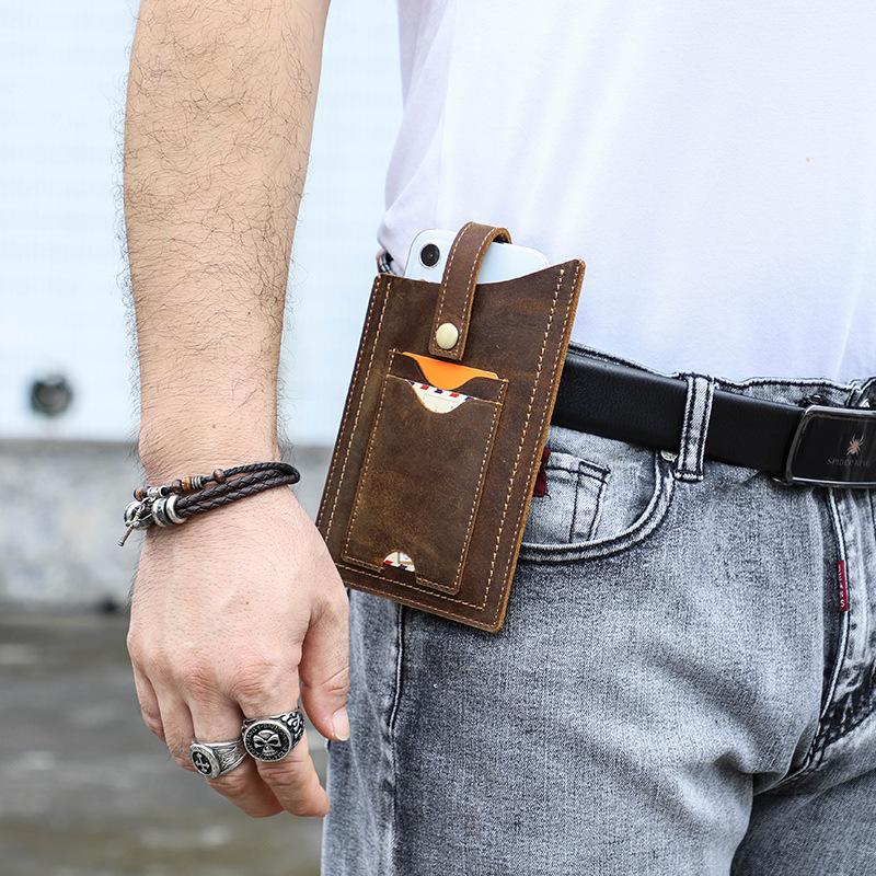 3rd Anniversary Leather Phone Holster - Engraved with "N & D • 1095 Days+"