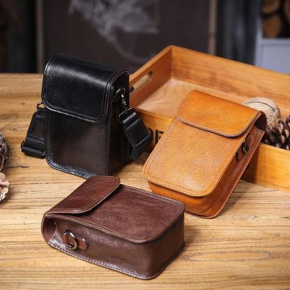 Mini Crossbody Phone Bag - Leather Anniversary Gift with "N & D • 1095 Days+" Engraving