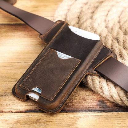 Wild Horse Pattern iPhone Case - 3rd Anniversary Leather Holster with "N & D • 1095 Days+"