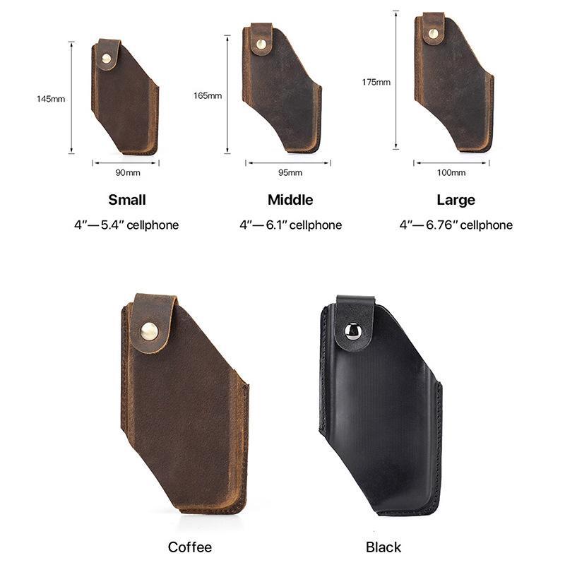 Leather Phone Holster For Him - 3rd Anniversary Gift with "N & D • 1095 Days+" Engraving