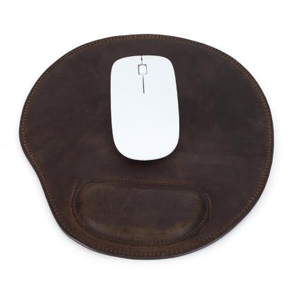 "Timeless Tandem" Personalized Leather Wedding Anniversary Gifts for Him - 3D Mouse Pad with Wrist Rest (22x23.8cm)