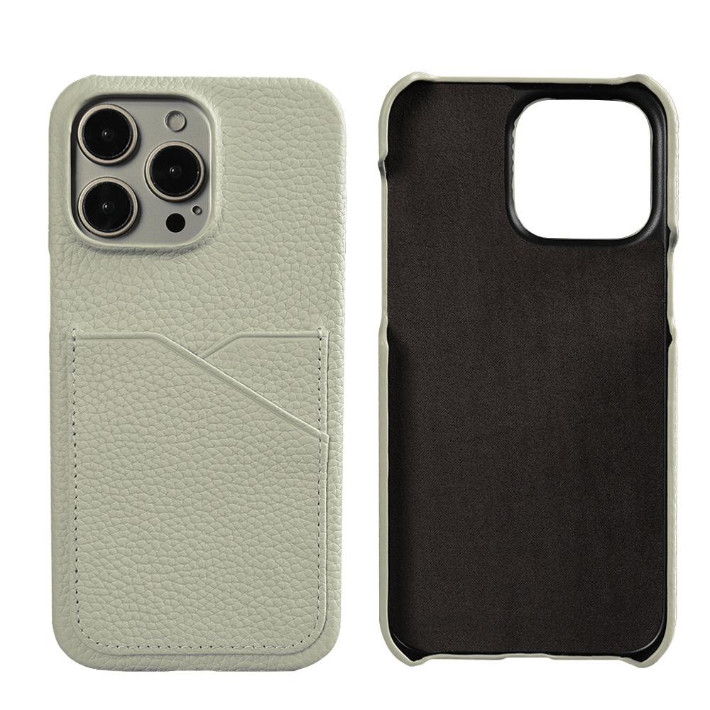 Custom Handmade Full-Grain Leather iPhone 16 Pro Max Case with Card Slot - 3rd Anniversary Gift, Engraved Luxury Protective Cover