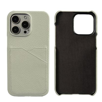 Custom Handmade Full-Grain Leather iPhone 16 Pro Max Case with Card Slot - 3rd Anniversary Gift, Engraved Luxury Protective Cover