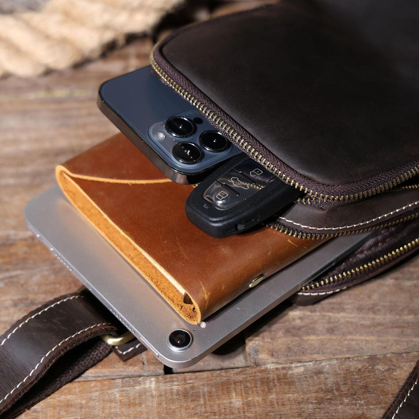 Leather Wedding Anniversary Present, Crossbody Phone Bags