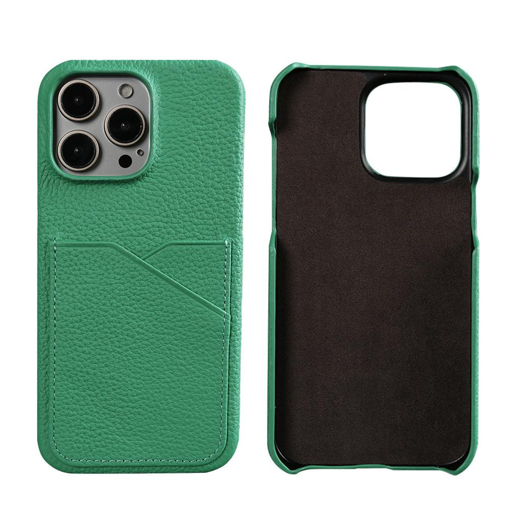 Custom Handmade Full-Grain Leather iPhone 16 Pro Max Case with Card Slot - 3rd Anniversary Gift, Engraved Luxury Protective Cover