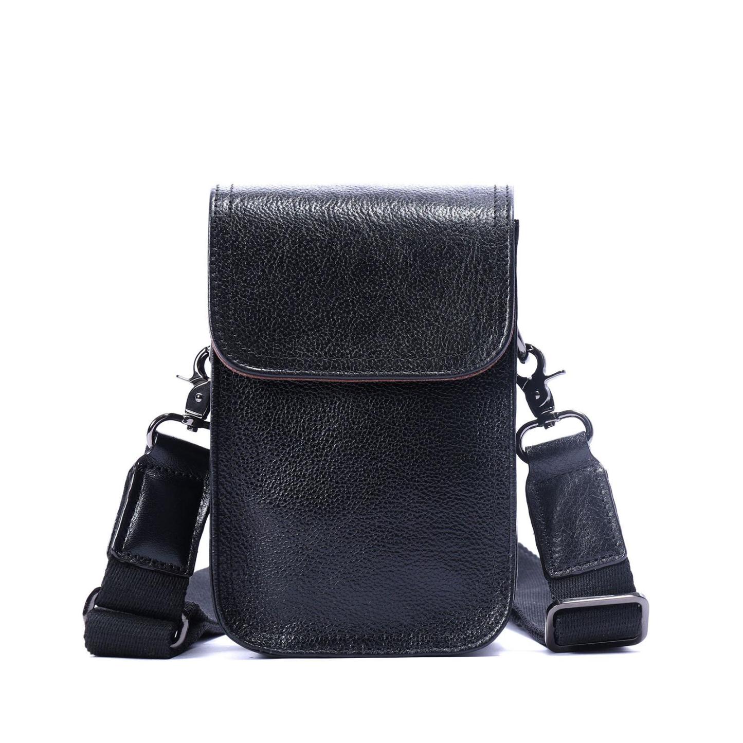 Mini Crossbody Phone Bag - Leather Anniversary Gift with "N & D • 1095 Days+" Engraving