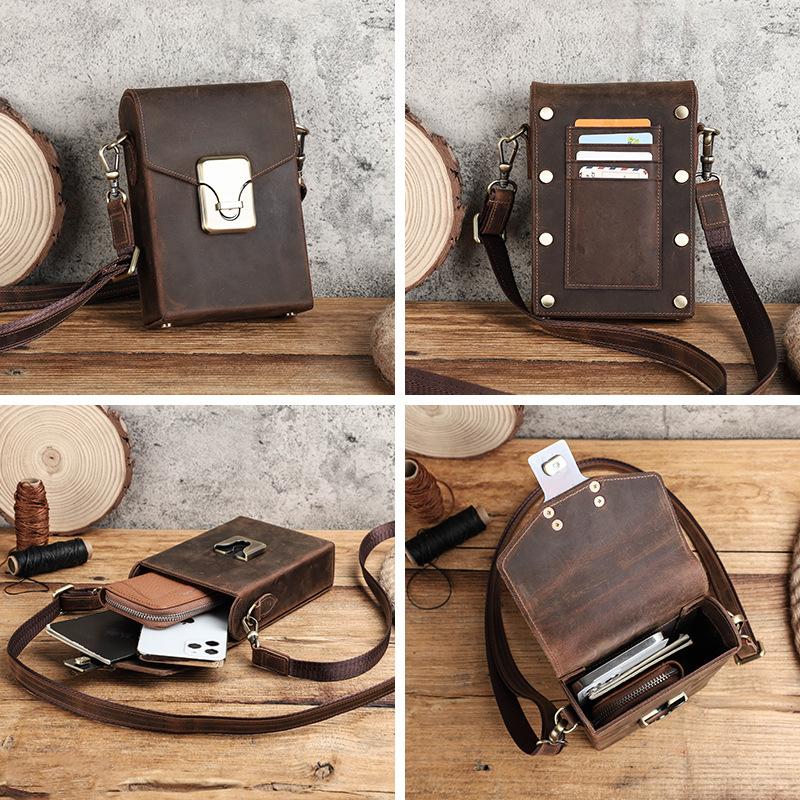 Crossbody Phone Bags, Vintage Wild Horse Leather Phone Case