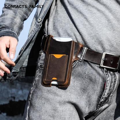 Wild Horse Pattern iPhone Case - 3rd Anniversary Leather Holster with "N & D • 1095 Days+"