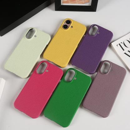 Custom Engraved Leather iPhone Cases - Personalized 3rd Anniversary Gifts with Name & Date, Premium Full-Grain Leather, Anti-Scratch & Shockproof (iPhone 16/15/14/13 Series)
