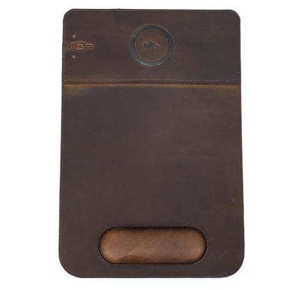 Leather Anniversary Gifts, 15w Wireless Charging Ergonomic Leather Mousepad 34*23cm