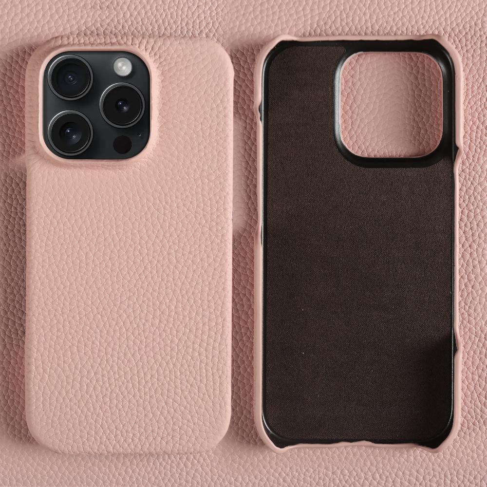 Custom Engraved Leather iPhone Cases - Personalized 3rd Anniversary Gifts with Name & Date, Premium Full-Grain Leather, Anti-Scratch & Shockproof (iPhone 16/15/14/13 Series)