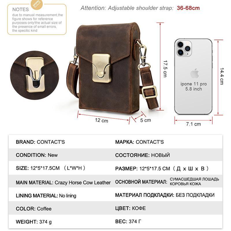 Crossbody Phone Bags, Vintage Wild Horse Leather Phone Case