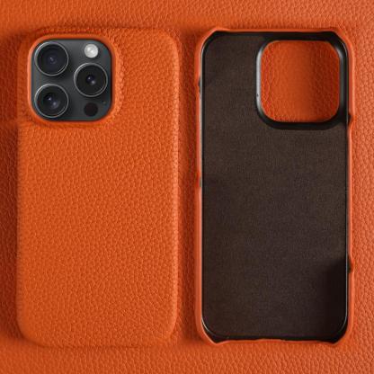 Custom Engraved Leather iPhone Cases - Personalized 3rd Anniversary Gifts with Name & Date, Premium Full-Grain Leather, Anti-Scratch & Shockproof (iPhone 16/15/14/13 Series)
