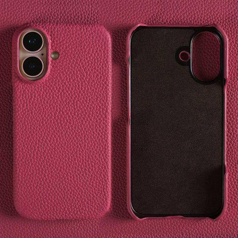 Custom Engraved Leather iPhone Cases - Personalized 3rd Anniversary Gifts with Name & Date, Premium Full-Grain Leather, Anti-Scratch & Shockproof (iPhone 16/15/14/13 Series)