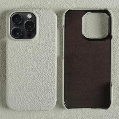 Custom Engraved Leather iPhone Cases - Personalized 3rd Anniversary Gifts with Name & Date, Premium Full-Grain Leather, Anti-Scratch & Shockproof (iPhone 16/15/14/13 Series)