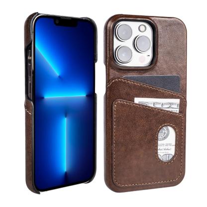 Custom Leather Card Holder iPhone 16 Case with Engraving - 3rd Anniversary Gift, Slim Dual Slot Design, PC+Leather Protective Cover