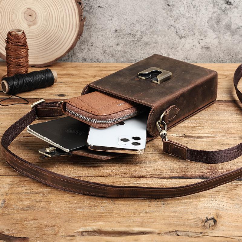 Crossbody Phone Bags, Vintage Wild Horse Leather Phone Case