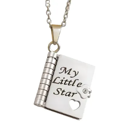 Personalized Book Necklace, Adjustable Pendant with Message Inside, Meaningful Jewelry Gift