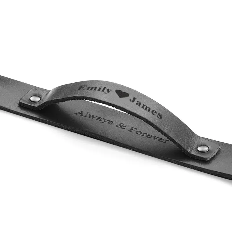 Personalized Men Leather Bracelet, Leather Bracelet with Secret Message Text , for Men Gift for Boyfriend