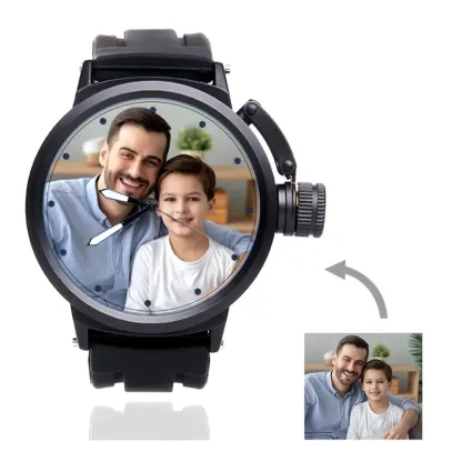 Custom Men's Photo Watch, Family Sport Plastic Strap Watch Father's Day, Valentine's Day, Anniversary Gift